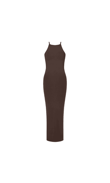 Squared High Neck Midi Dress