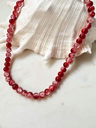 Red Sparkle Bubble Beads Necklace