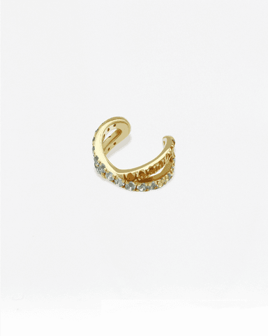 Two Natural Gemstones Ear Cuff, earcuff infinity shape, Colors by Love