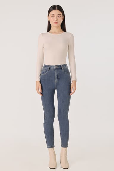 HEAT HUGGER THERMAL FLEECE SKINNY DENIM JEANS - REGULAR (LIGHT WASHED)
