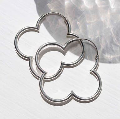 Sterling Silver Flower Hoops