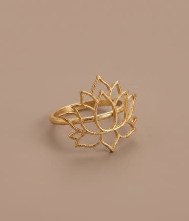 Lotus Brass Finger Ring