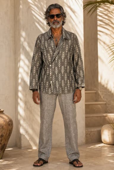 DESGII IKAT SHIRT GREY