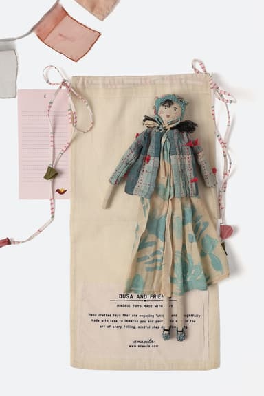 Solana teal dress Busa doll Gift Box
