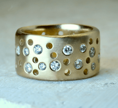Handmade gold diamond statement ring- Debra Fallowfield
