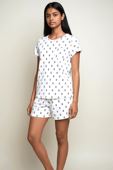 White Multi Floral PJ Set