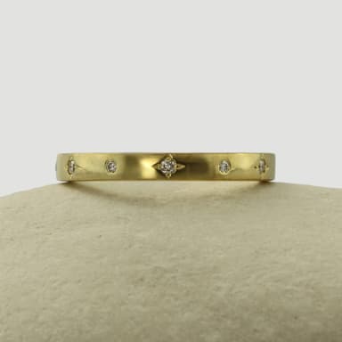 Recycled 18ct gold star set diamond wedding ring