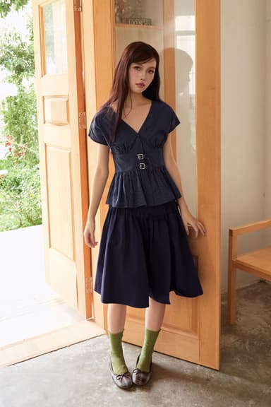 JETTE TOP - NAVY STRIPE