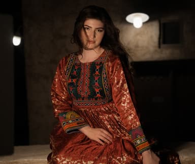 Ember & Jade Banaras Embroidered Dress