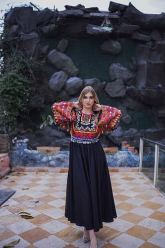 Boho Nooristani Hand-embroidery Dress