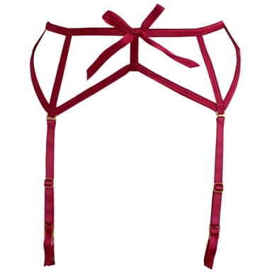 Opulent Lace Suspender in Berry Red