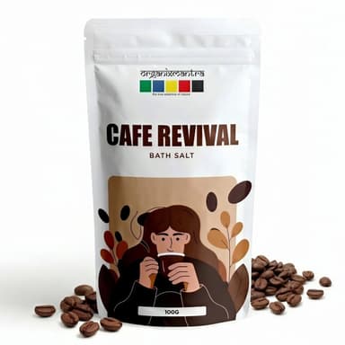 organix mantra cafe revival coffee vanilla bath salt 100g